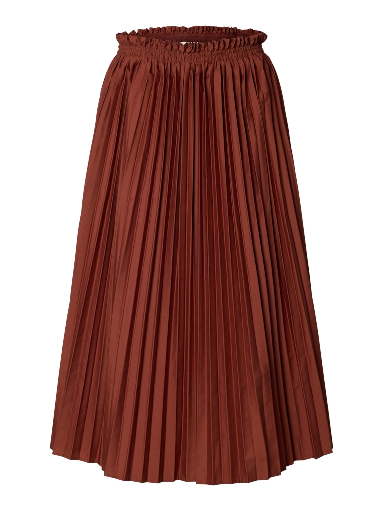 Selected Femme hame Slfsophia Hw Midi Plisse Skirt B, Cherry Mahogany