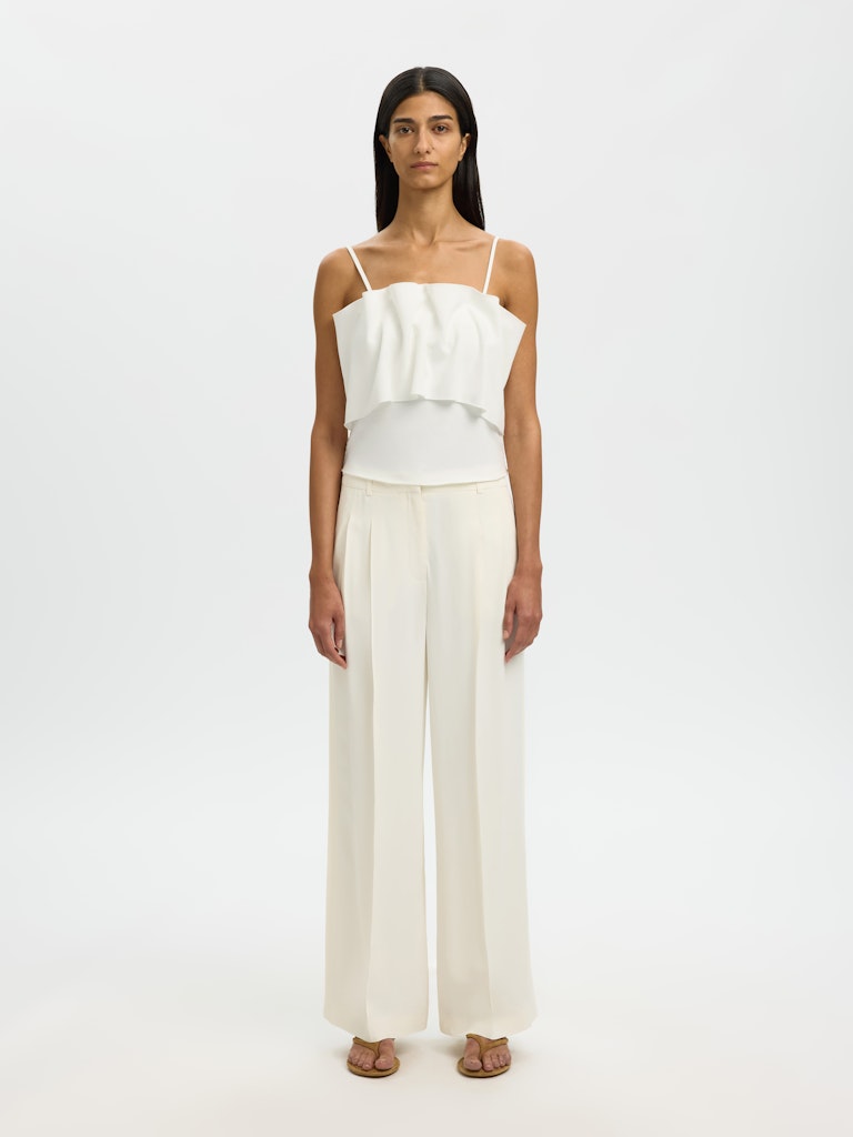 Selected Femme naisten toppi Slfneville Pleated Bandeau Top B, Snow White