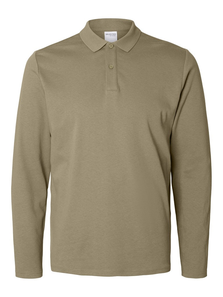 Selected Men miesten pikeepaita Taj Mid Weight LS Polo, Vetiver
