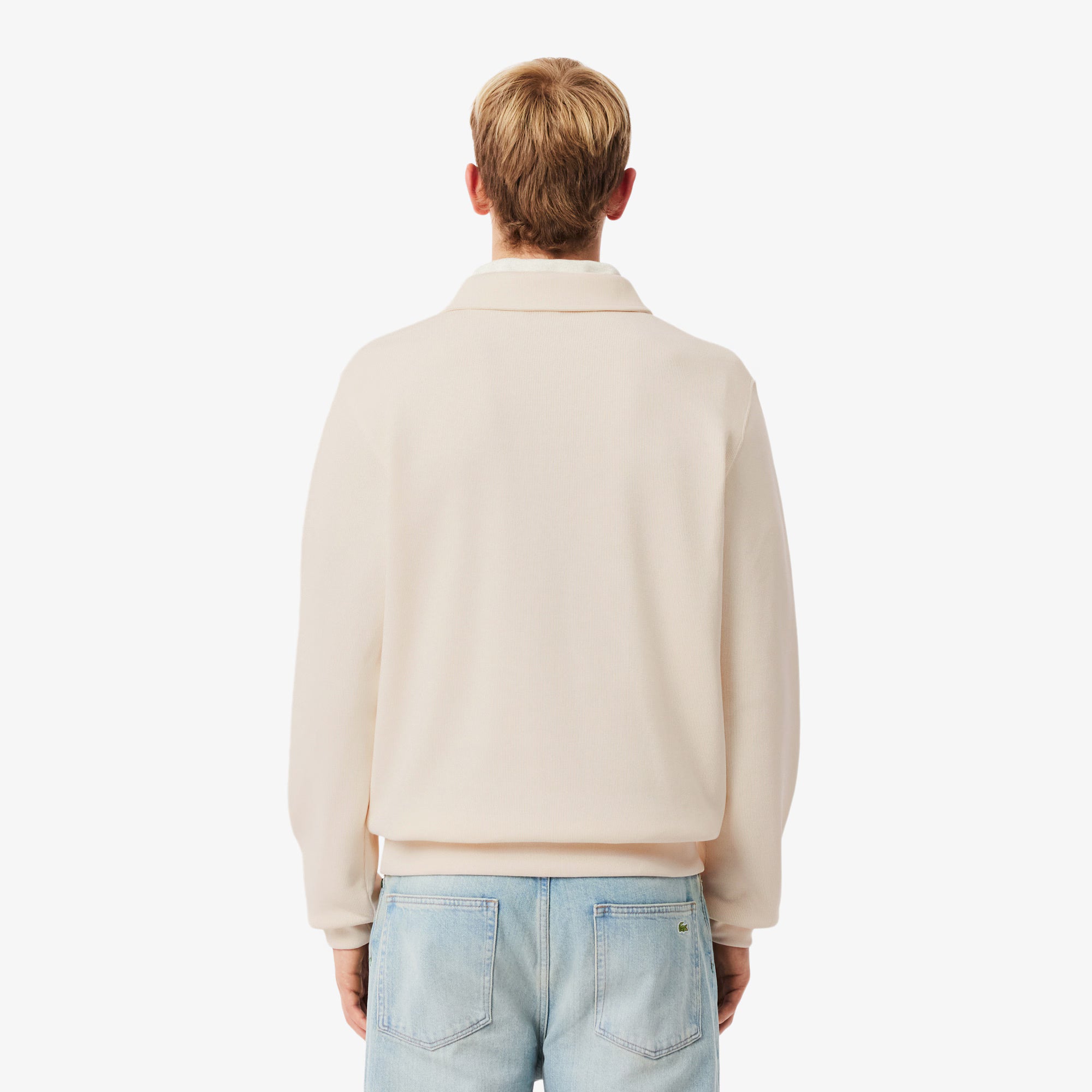 Lacoste miesten collegepaita Classic Fit Polo Collar Ribbed Sweater, luonnonvalkoinen