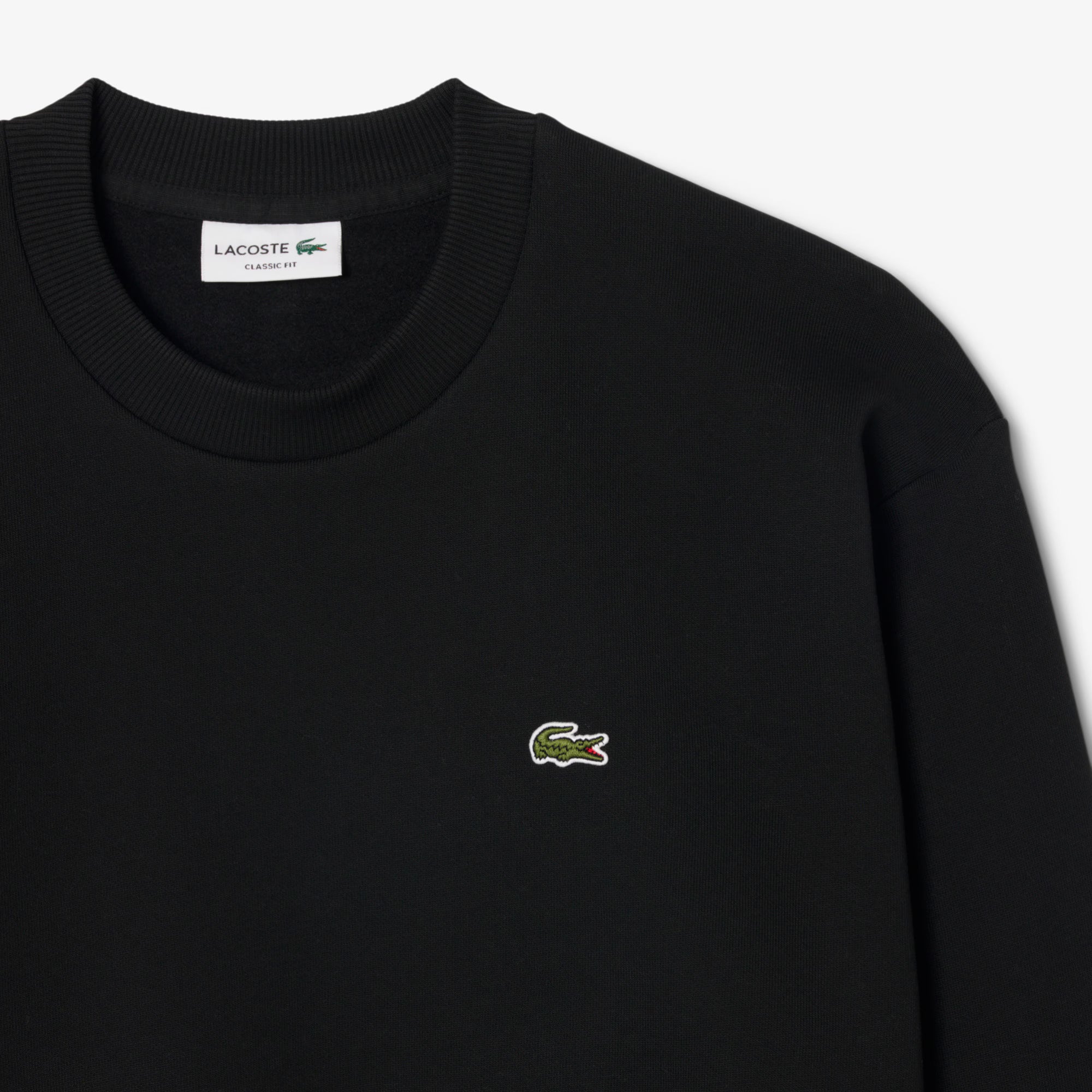 Lacoste miesten collegepaita Cotton Fleece Sweatshirt, musta
