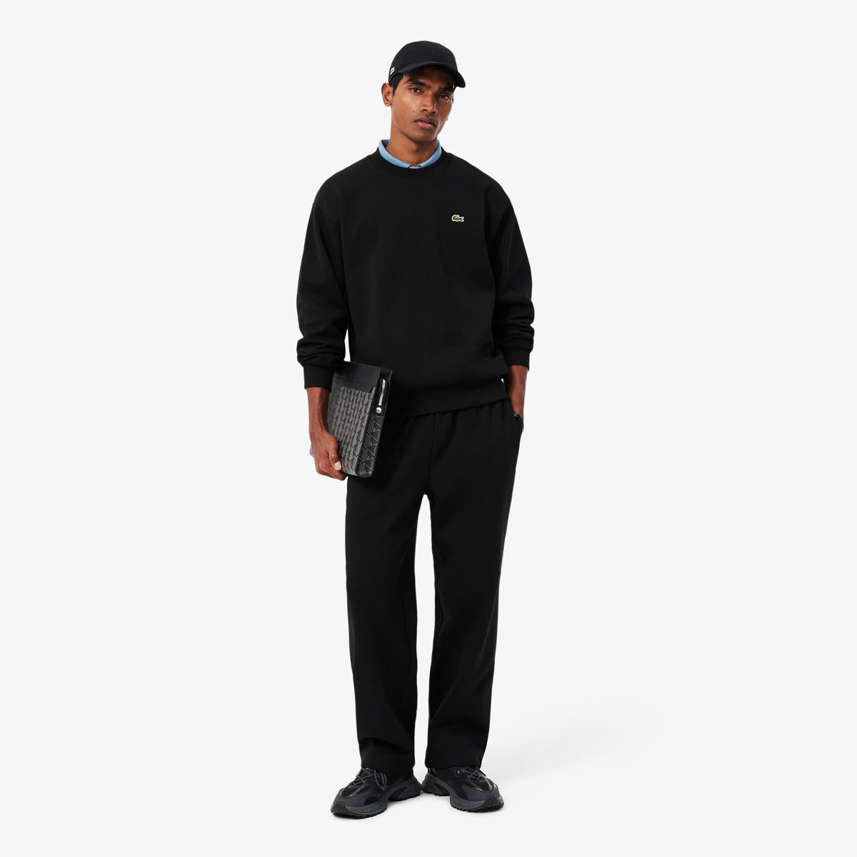 Lacoste miesten collegepaita Cotton Fleece Sweatshirt, musta