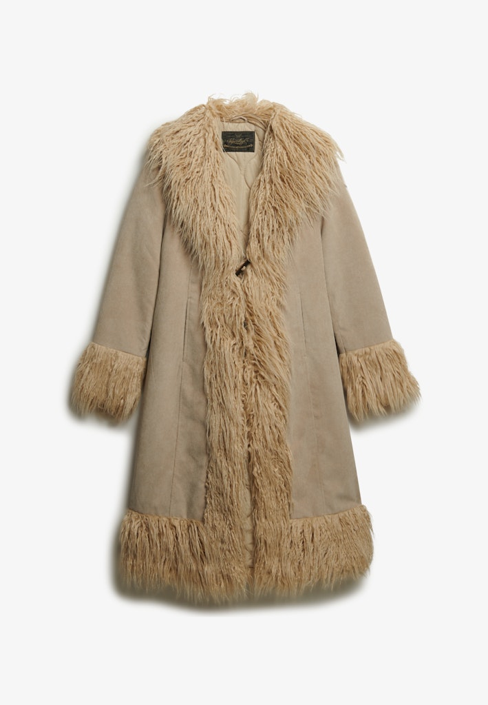 Superdry naisten takki Long Afghan Coat, beige