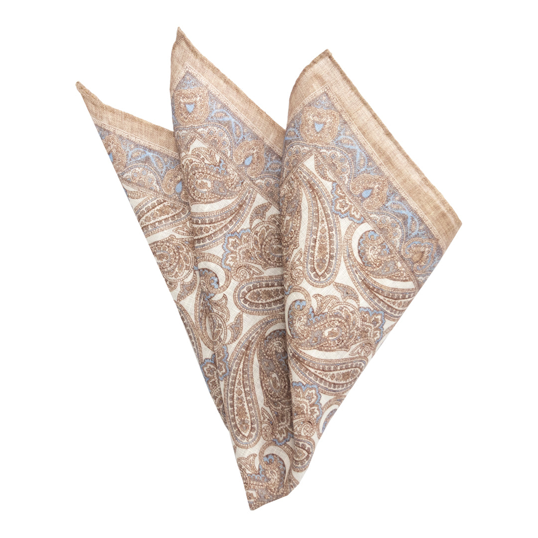Matex pellavataskuliina, beige kuviollinen