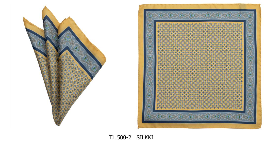 Matex miesten taskuliina, keltainen kuosi