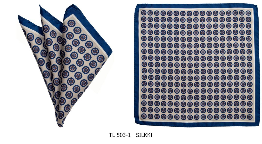 Matex miesten taskuliina, kuosillinen beige