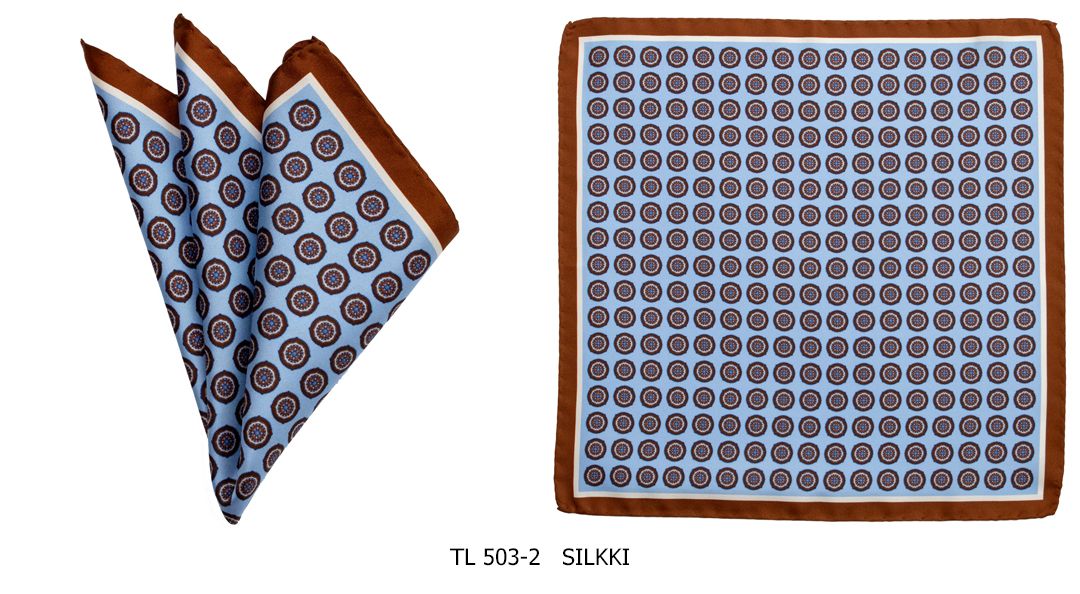 Matex miesten taskuliina, vaaleansininen kuosillinen