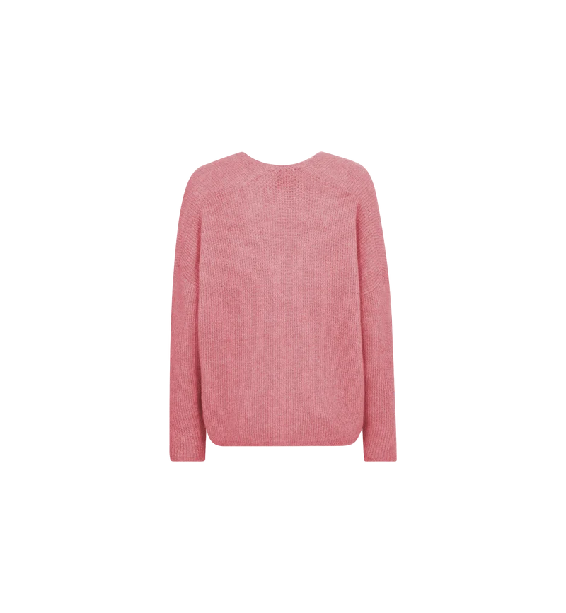 Mos Mosh naisten neulepusero MMThora V-Neck Knit, pinkki