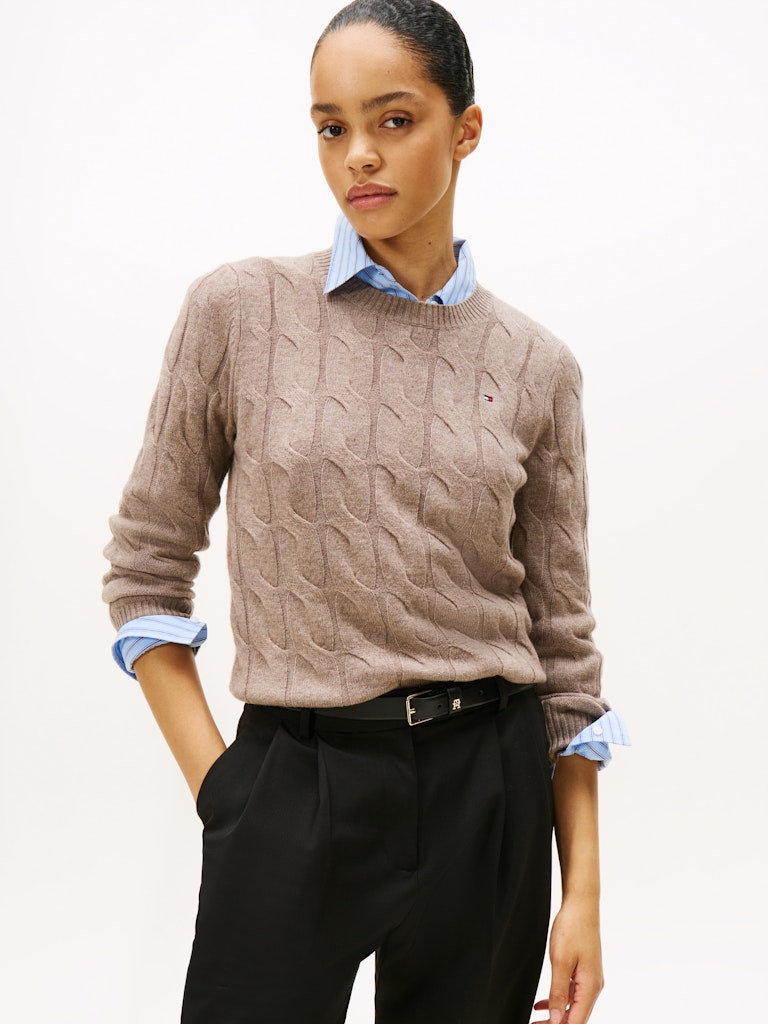 K-SOFT WOOL CABLE C-NK VAALEA BEIGE