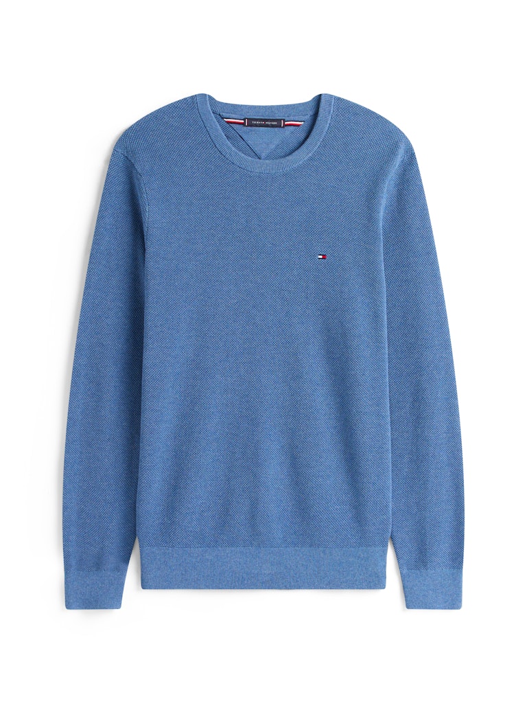 Tommy Hilfiger miesten neulepusero ESSENTIAL STRUCTURE CREW NECK, sininen