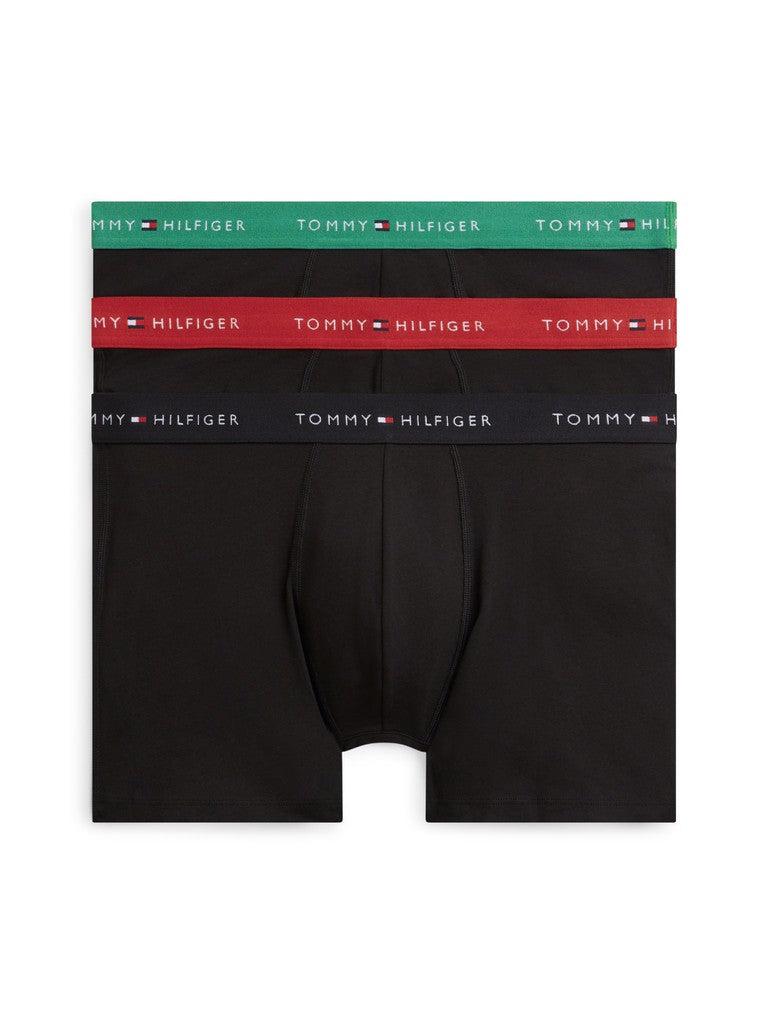 Tommy Hilfiger miesten alushousut 3 Pack Trunk, Alaskan green/red/black