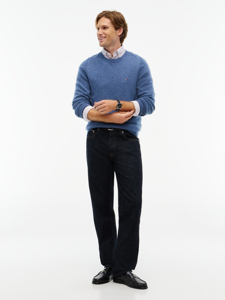 Tommy Hilfiger miesten neulepusero Lambswool Crew Neck, Aegean Sea Heather