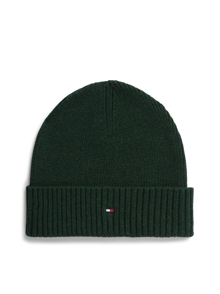 Tommy Hilfiger miesten pipo TH Flag Pima Cotton Beanie, Majestic Emerald Melange