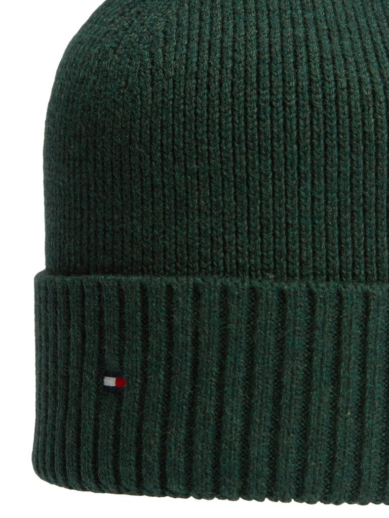 Tommy Hilfiger miesten pipo TH Flag Pima Cotton Beanie, Majestic Emerald Melange