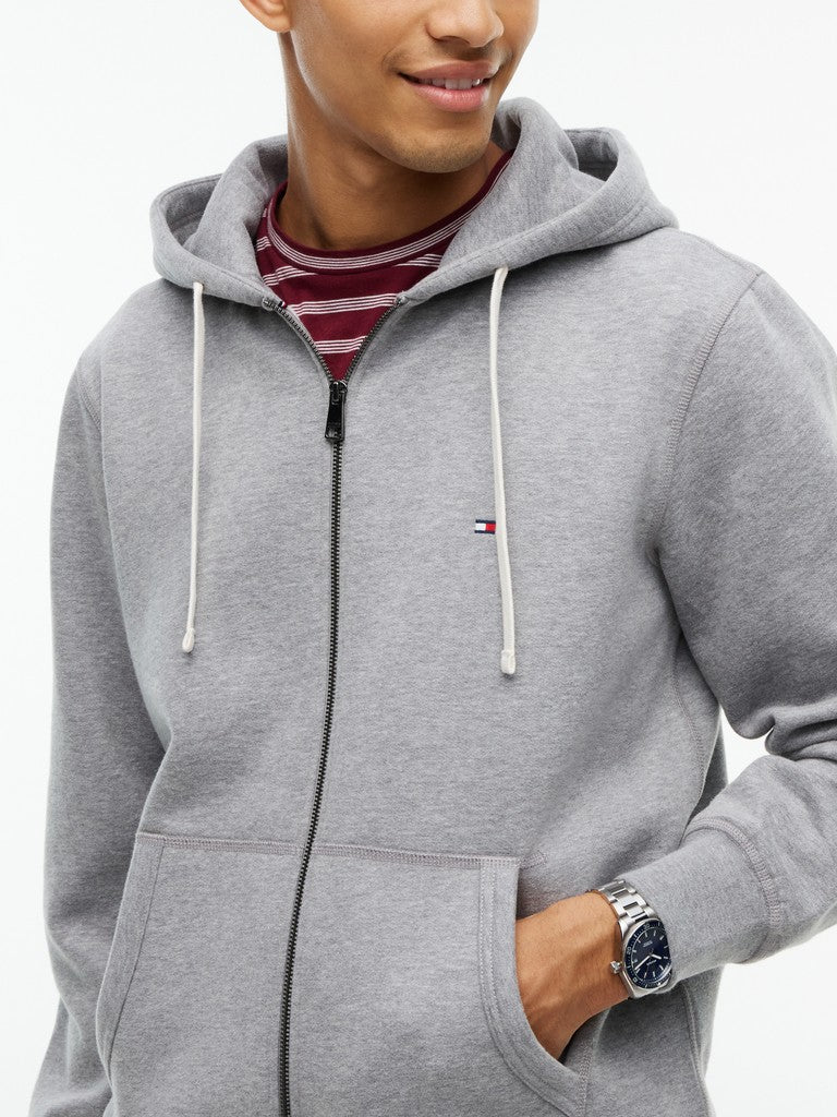 Tommy Hilfiger miesten collegetakki Essential Fleece Zip Through, Medium Grey Heather