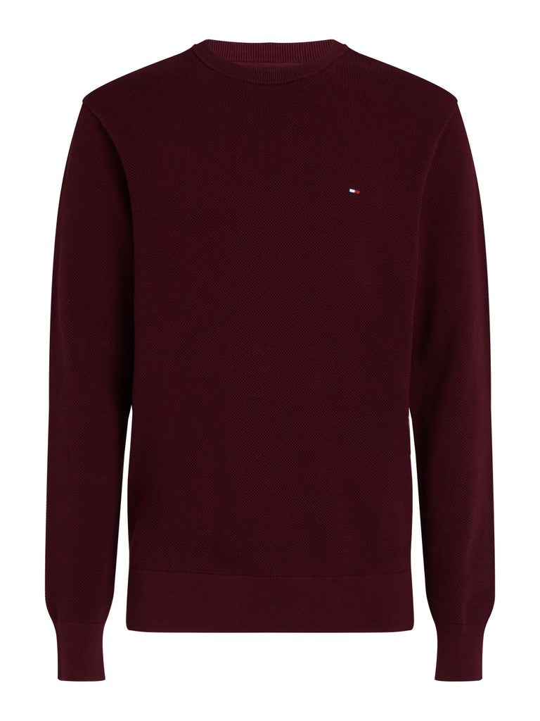 Tommy Hilfiger miesten neulepusero Essential Structure Crew Neck, viininpunainen