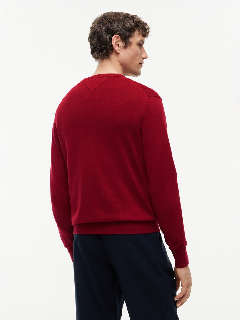 Tommy Hilfiger miesten neulepusero Pima Cotton Cashmere Crew Neck Jumper, punainen