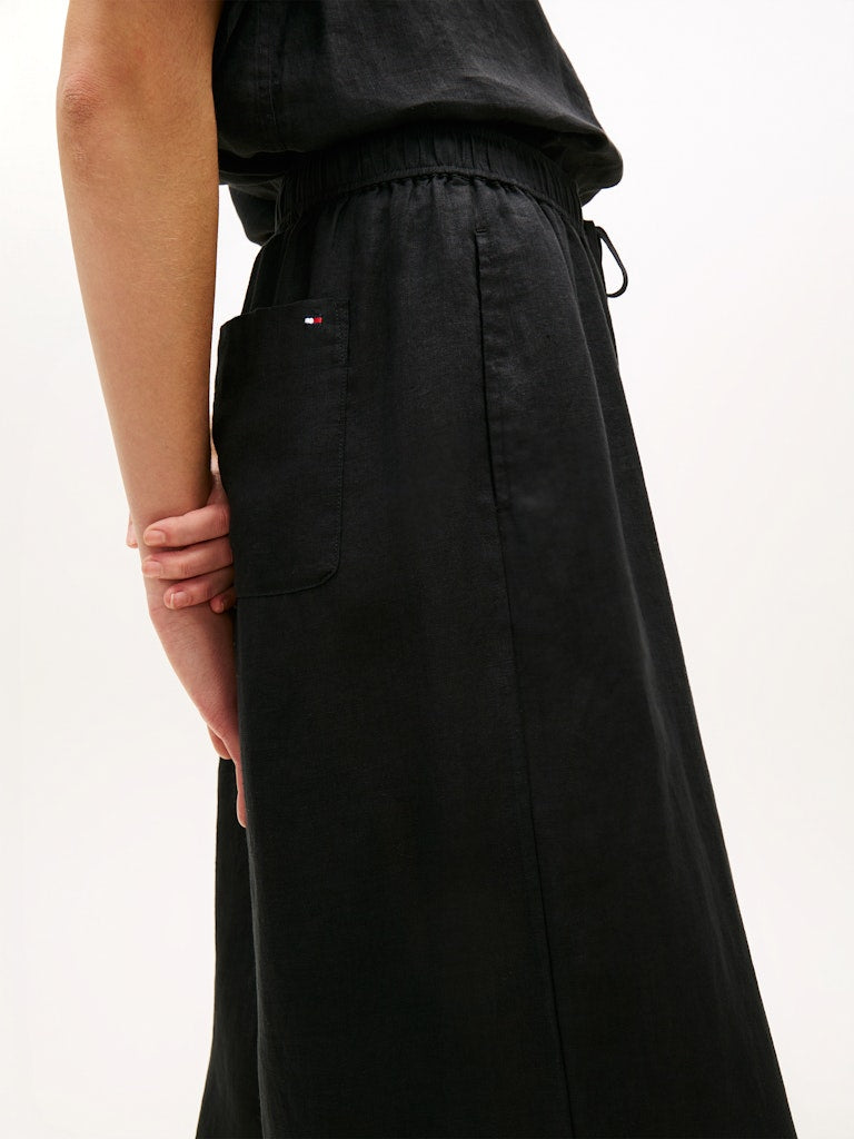 Tommy Hilfiger naisten housut ESS Linen Pull On Pants, musta