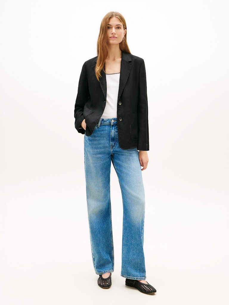 Tommy Hilfiger naisten bleiseri New ESS Linen Reg SB Blazer, musta