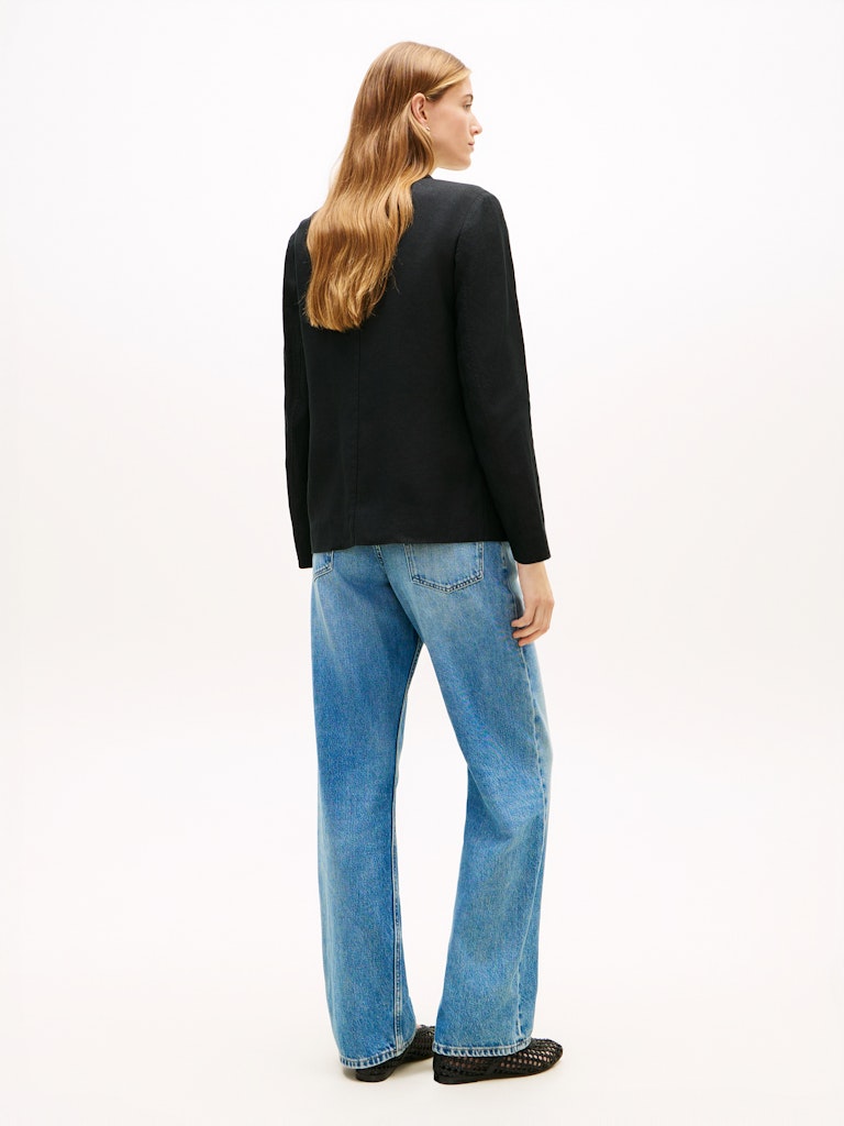 Tommy Hilfiger naisten bleiseri New ESS Linen Reg SB Blazer, musta