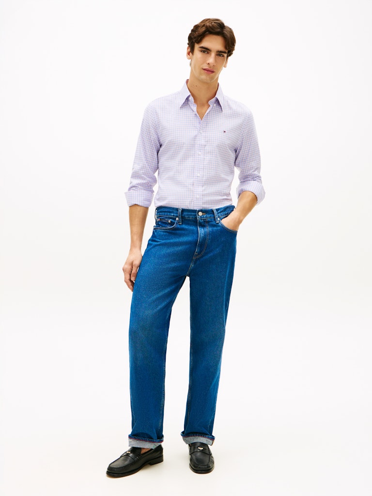 Tommy Hilfiger miesten kauluspaita CL Oxford Business Check Shirt, pinkki kuosi