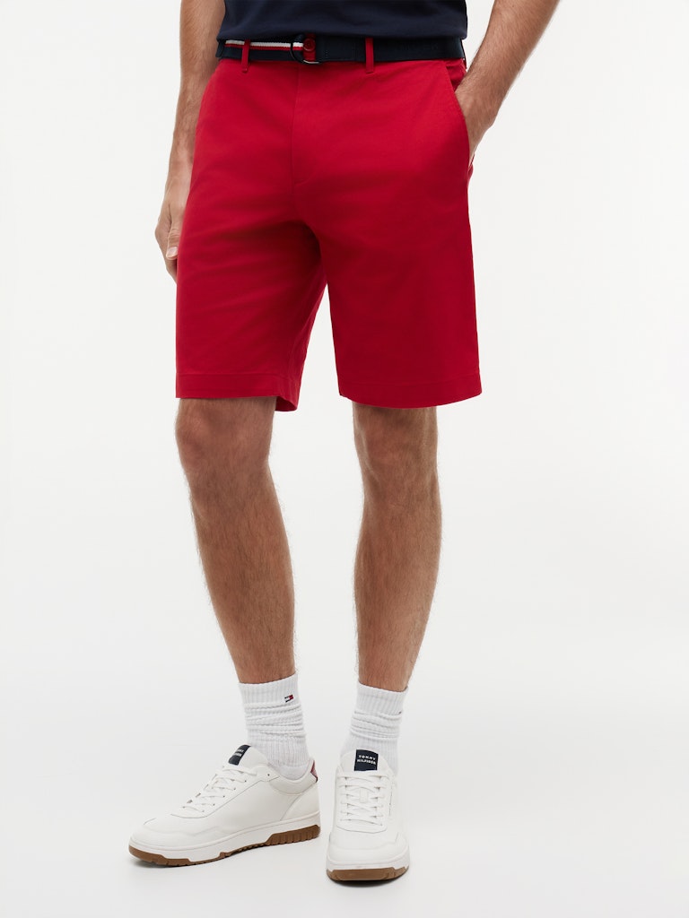 Tommy Hilfiger miesten shortsit Denton 9.5 Inc ESS Twill W/ Belt, punainen