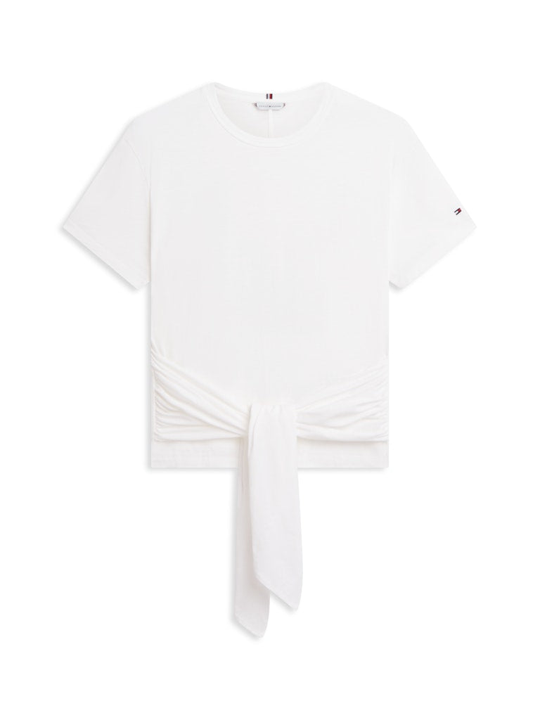 Tommy Hilfiger naisten t-paita Co Slub Knot SS Tee, valkoinen