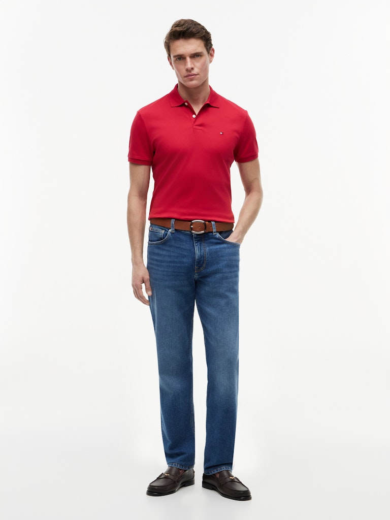 Tommy Hilfiger miesten pikeepaita Liquid Cotton Regular Fit Polo Shirt, punainen