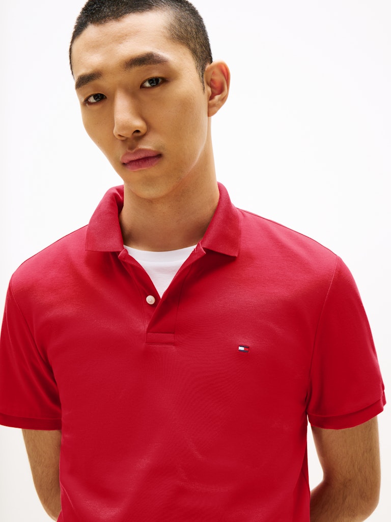 Tommy Hilfiger miesten pikeepaita Liquid Cotton Regular Fit Polo Shirt, punainen