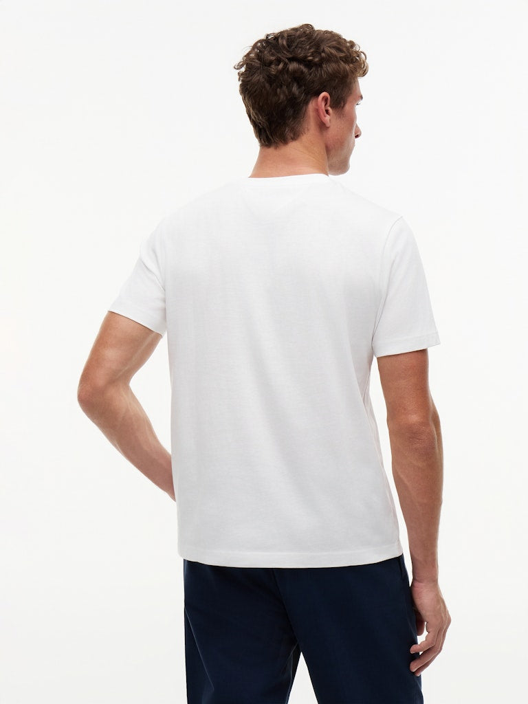 Tommy Hilfiger miesten T-paita Script Stack Regular Tee, valkoinen
