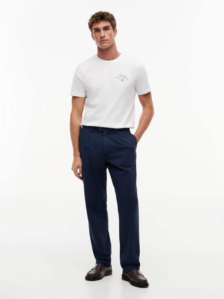 Tommy Hilfiger miesten T-paita Script Stack Regular Tee, valkoinen
