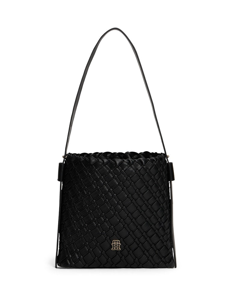 Tommy Hilfiger naisten laukku TH BRAIDED SHOULDER BAG, musta