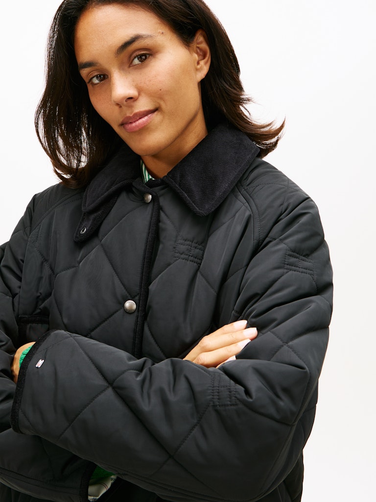 Tommy Hilfiger naisten tikkitakki Padded Flag Quilted Coat, musta