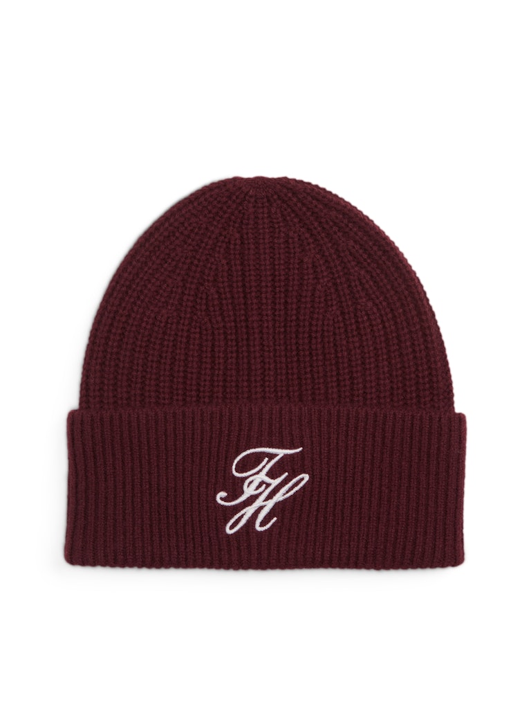 Tommy Hilfiger naisten pipo Tommy Script Cashmere Beanie, viininpunainen