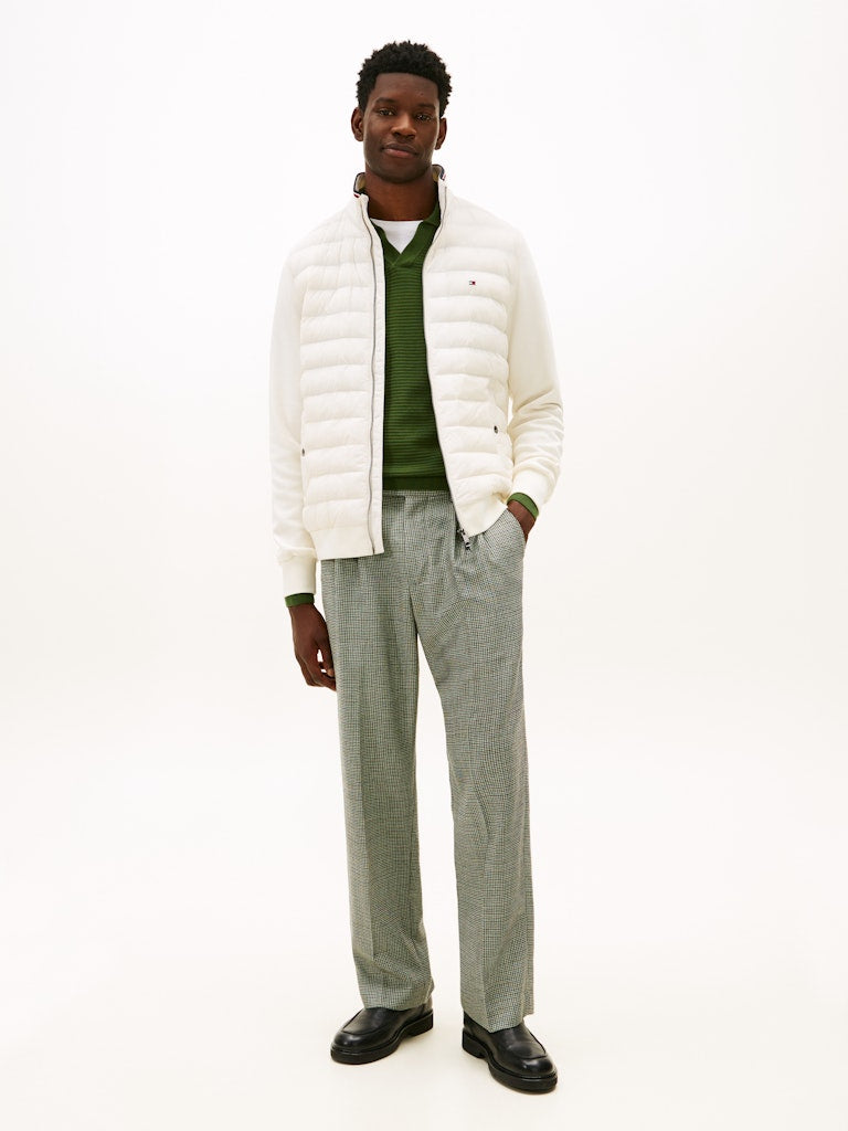 Tommy Hilfiger miesten takki Mix Media Ess RWB Stand Collar, luonnonvalkoinen