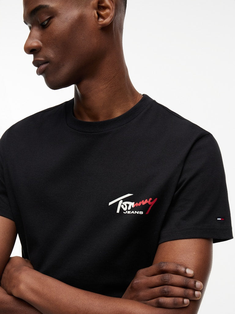 Tommy Jeans miesten T-paita Signature Logo, musta