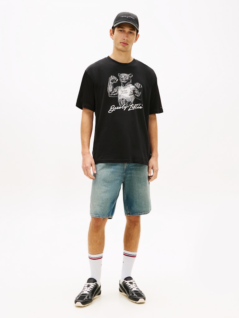 Tommy Jeans miesten t-paita TJM RLX Bear SS Tee, musta