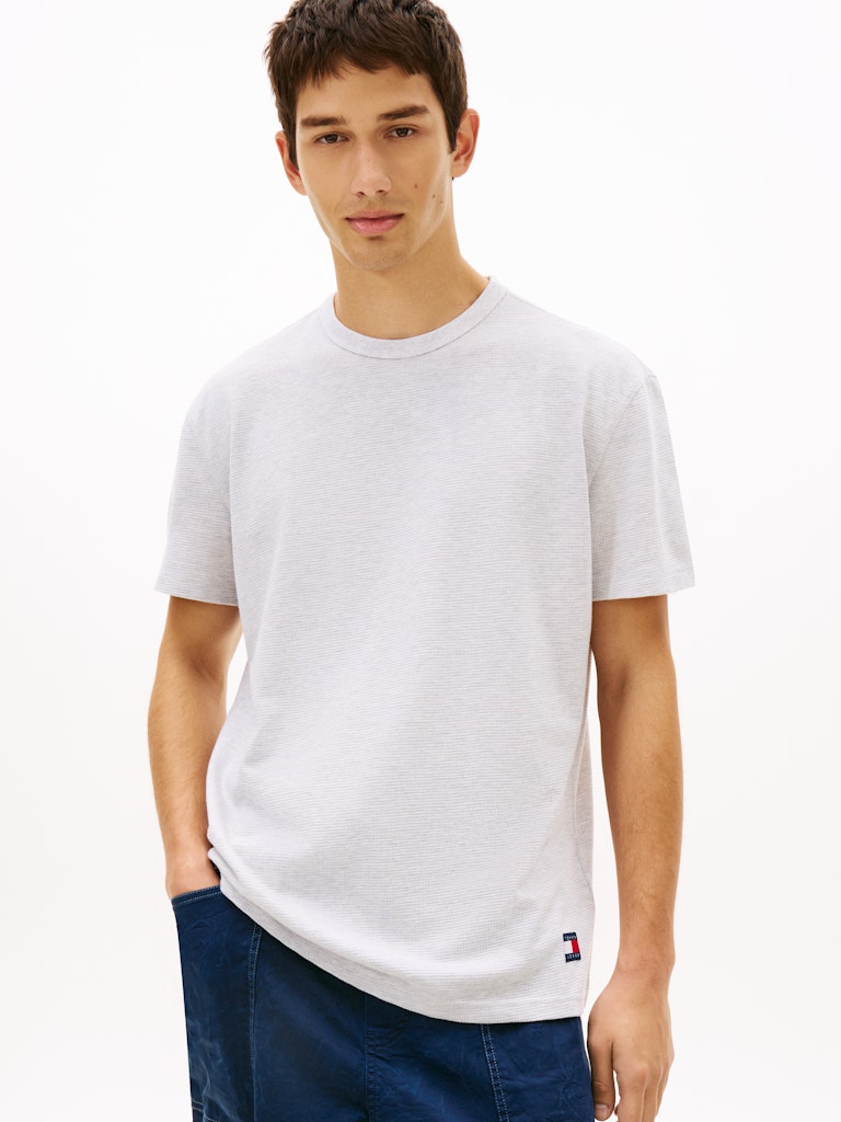 Tommy Jeans miesten t-paita TJM Reg Waffle SS Tee, harmaa