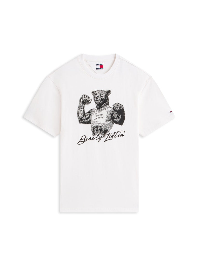 Tommy Jeans miesten t-paita TJM RLX Bear SS Tee, luonnonvalkoinen