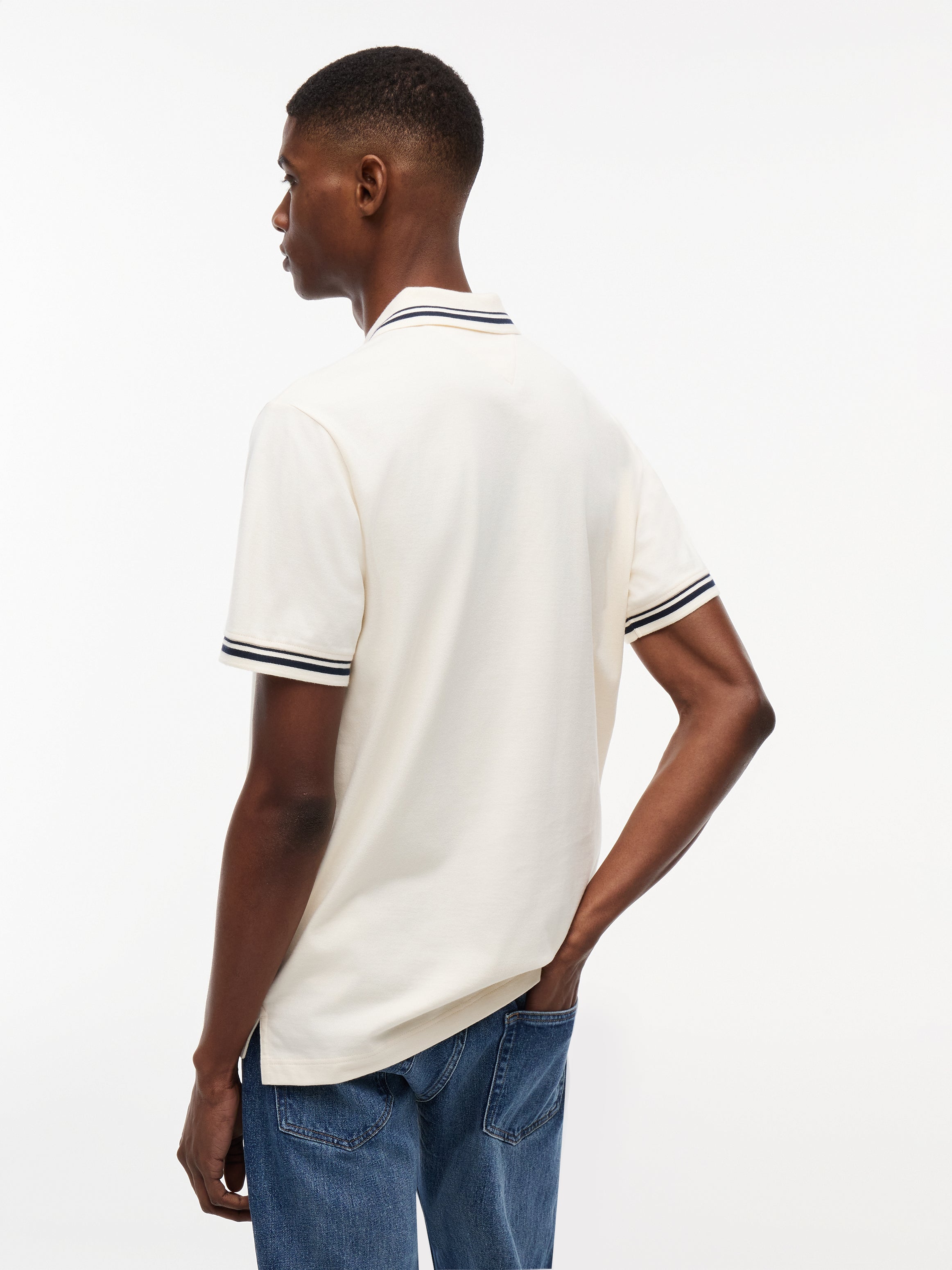 Tommy Jeans miesten Pikeepaita Regular Tipped Polo, kerma