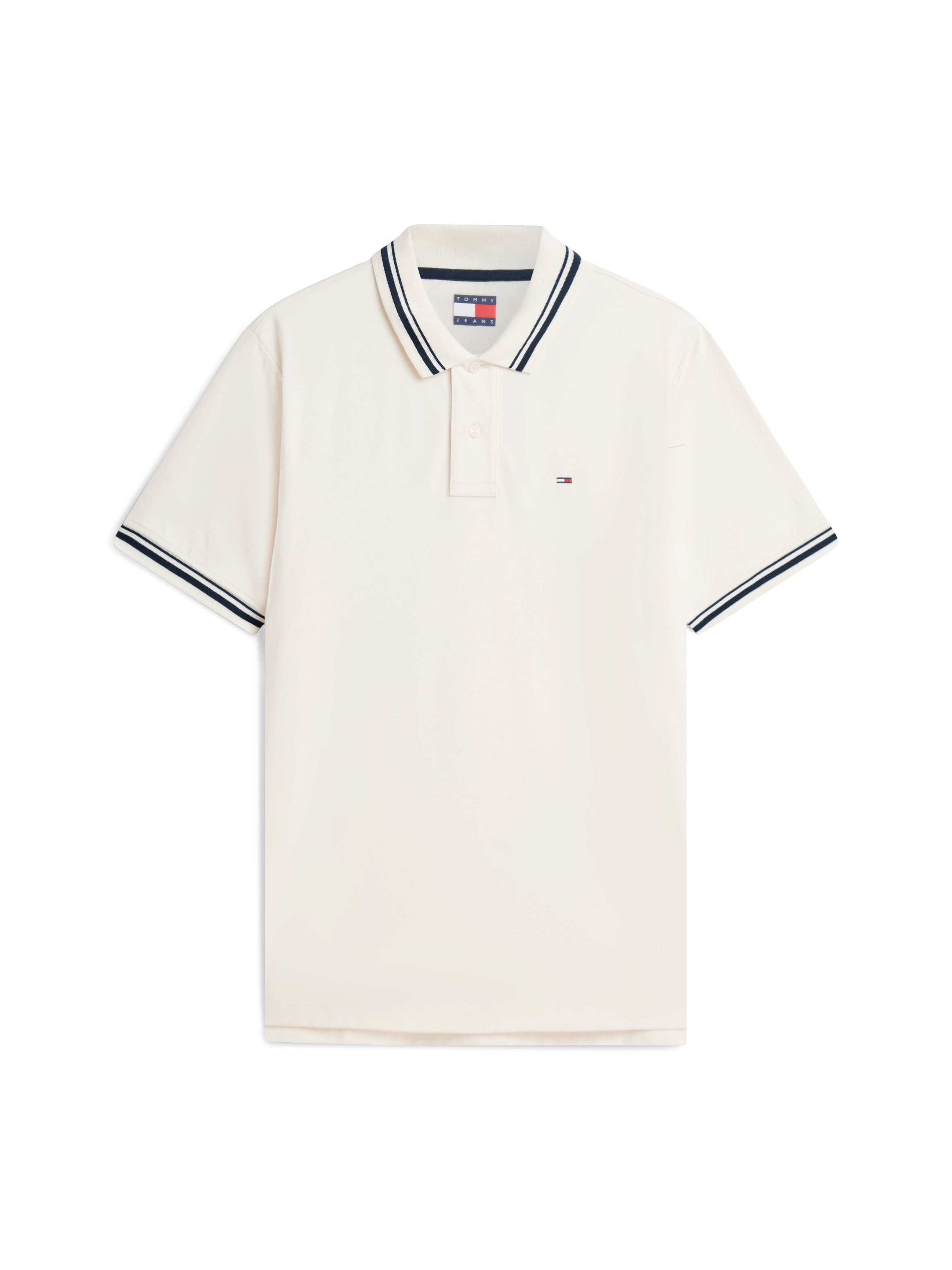 Tommy Jeans miesten Pikeepaita Regular Tipped Polo, kerma