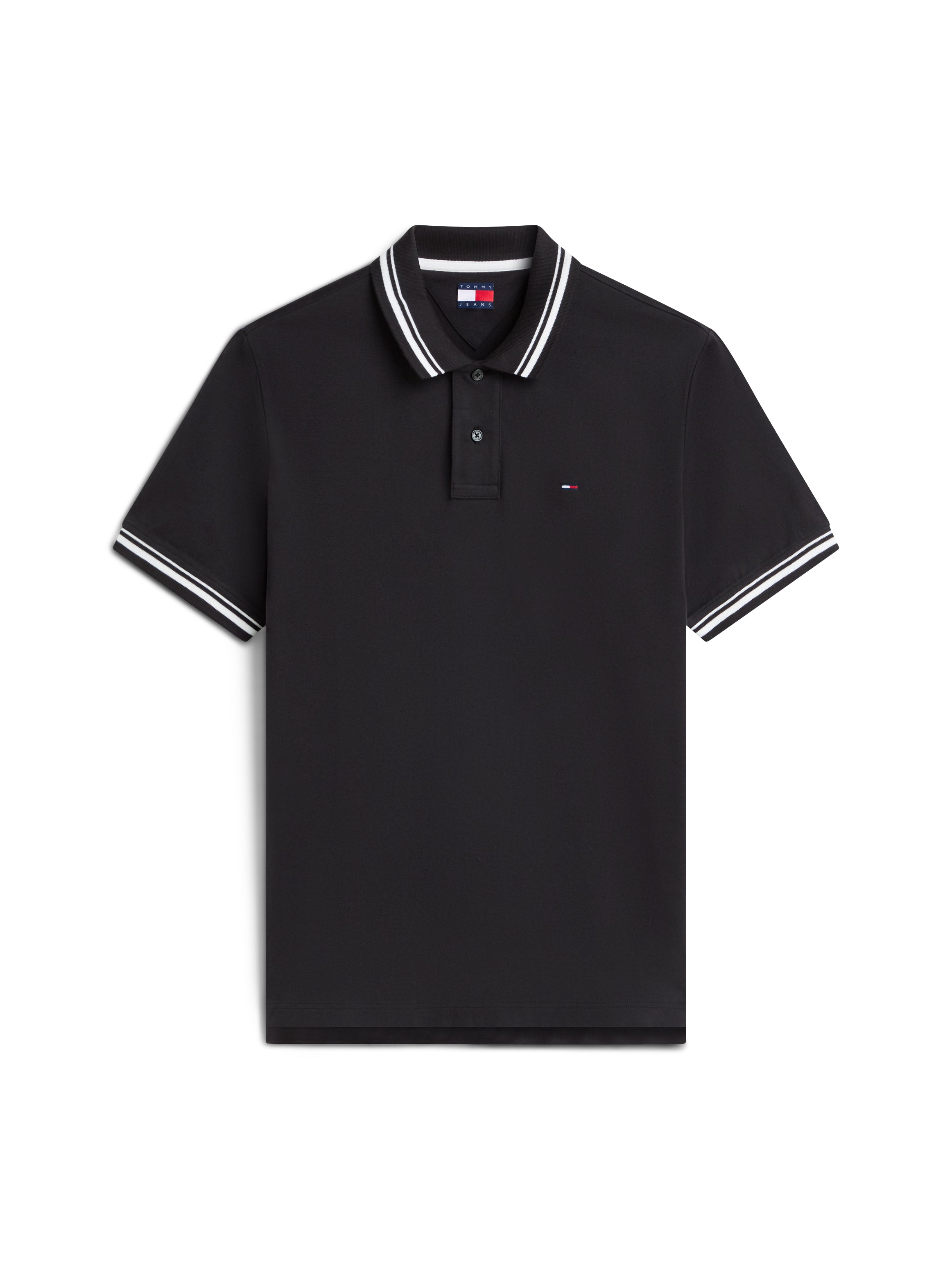 Tommy Jeans miesten pikeepaita Regular Fit Tipped Polo, musta