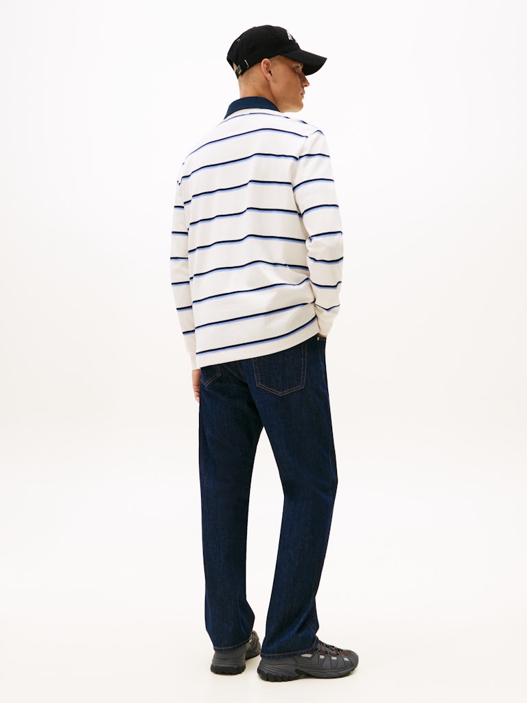 Tommy Jeans miesten paita TJM RLX WOVEN LABEL RUGBY, valkoinen