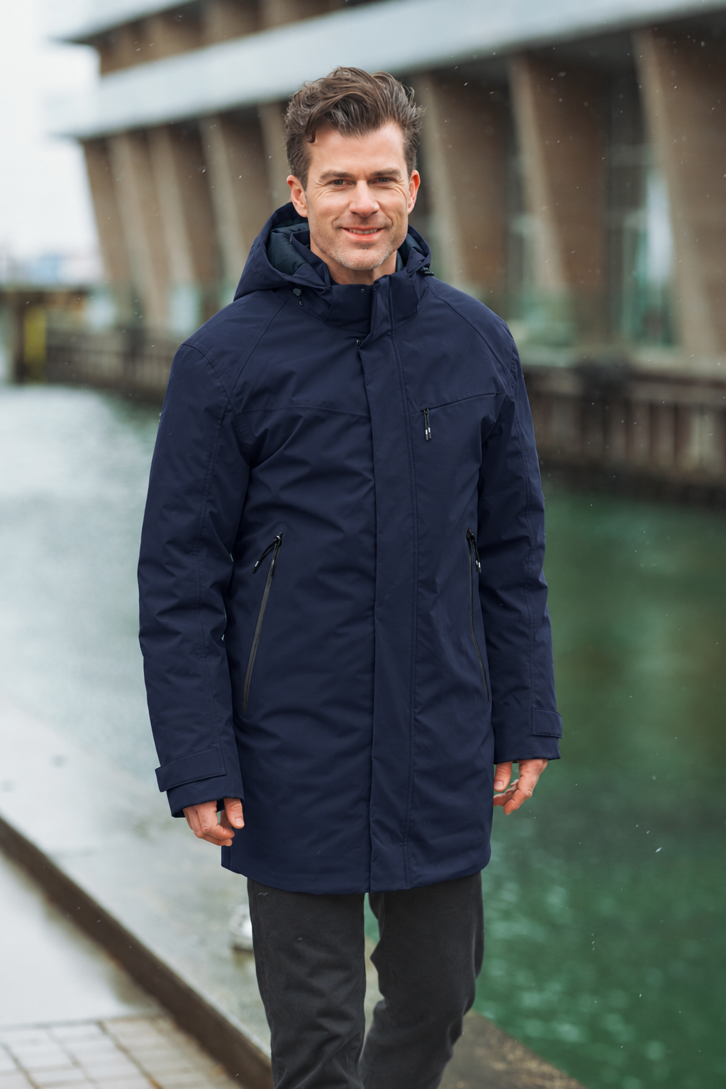 Gino Marcello miesten takki Waterproof Primaloft Insulated Jacket, tummansininen