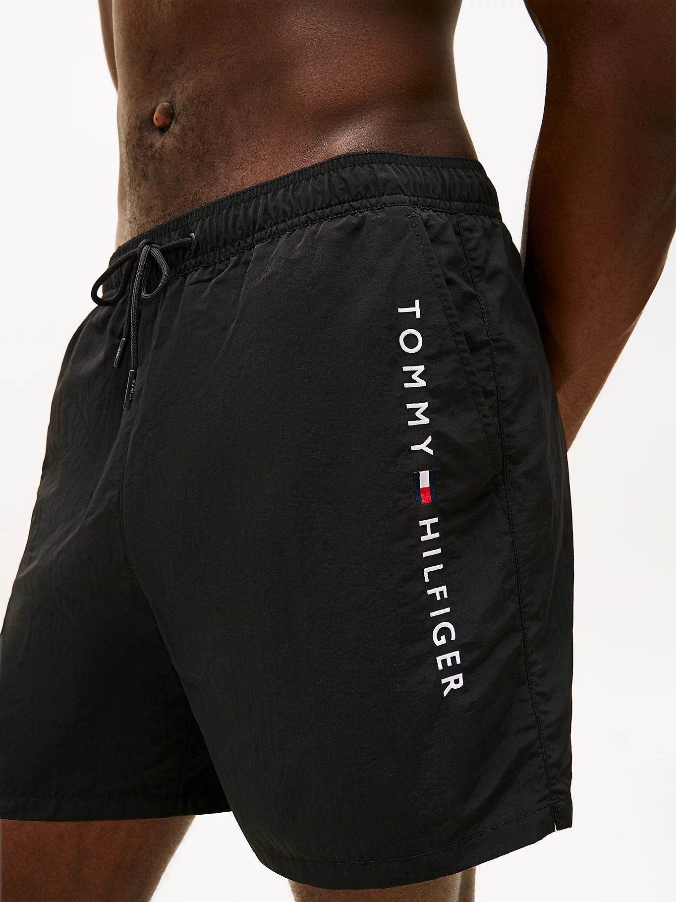 Tommy Hilfiger miesten uimashortsit Medium Drawstring zip pocket, musta