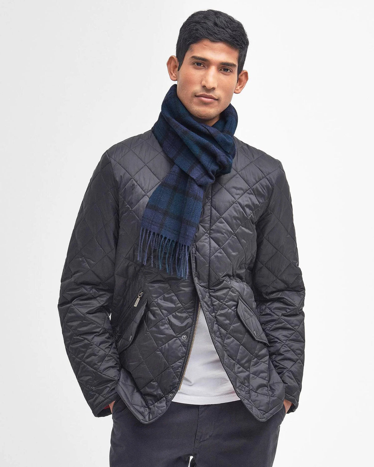 Barbour miesten huivi Tartan Lambswool Scarf, sininen ruutu