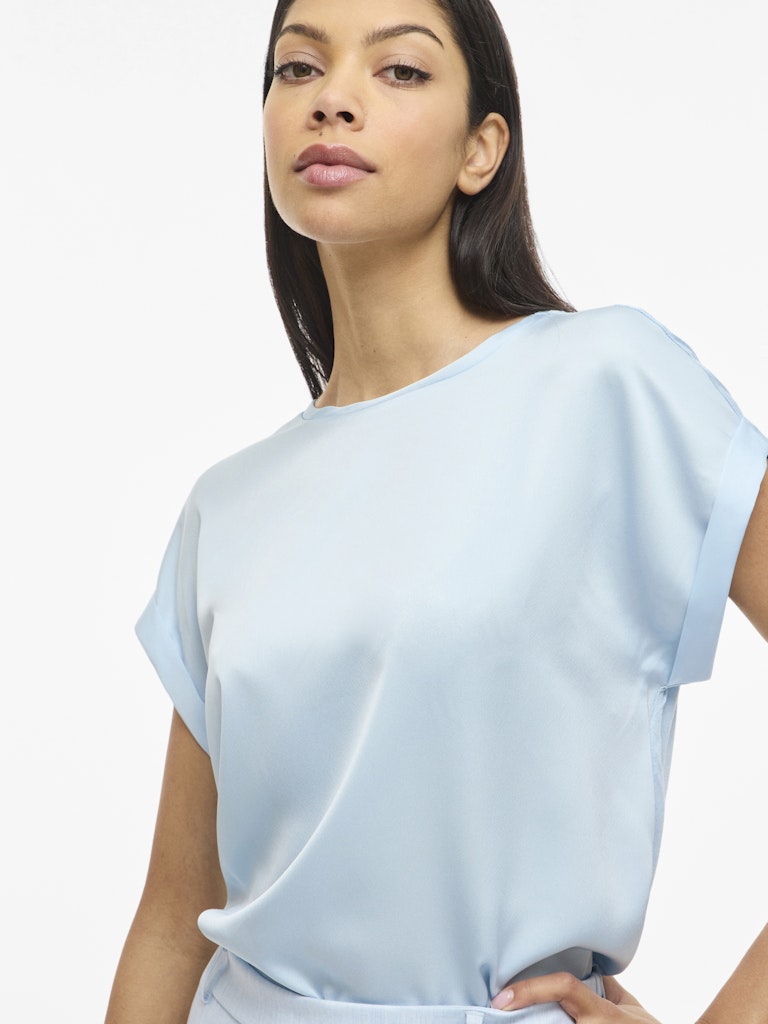 Vila naisten top Viellette Short Sleeved Top, Nantucket Breeze