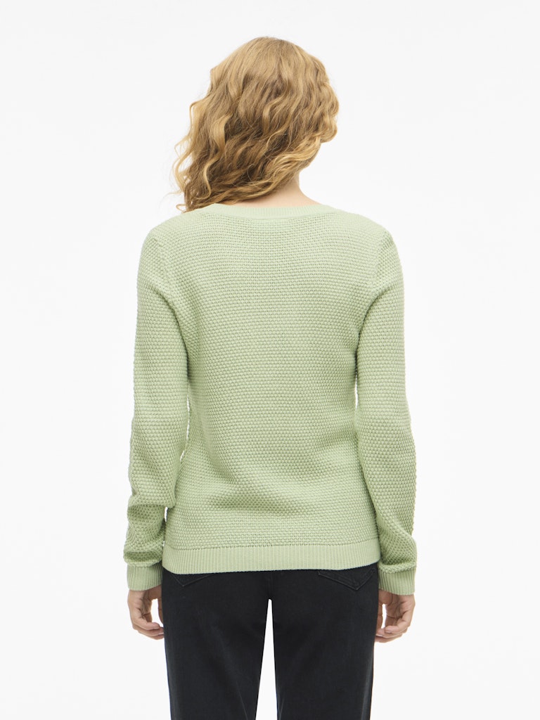 Vila naisten neulepaita VIDalo O-Neck L/S Knit Top-NOOS, Smoke Green