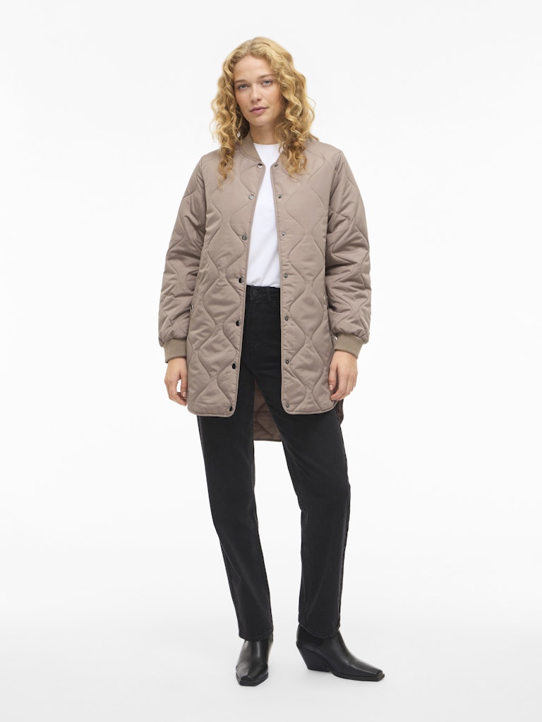 Vila naisten tikkitakki VITATE L/S QUILT JACKET - NOOS, Taupe Gray