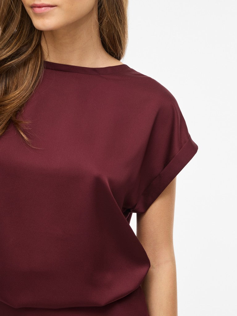 Vila naisten pusero Viellette SS Satin Top, Port Royale